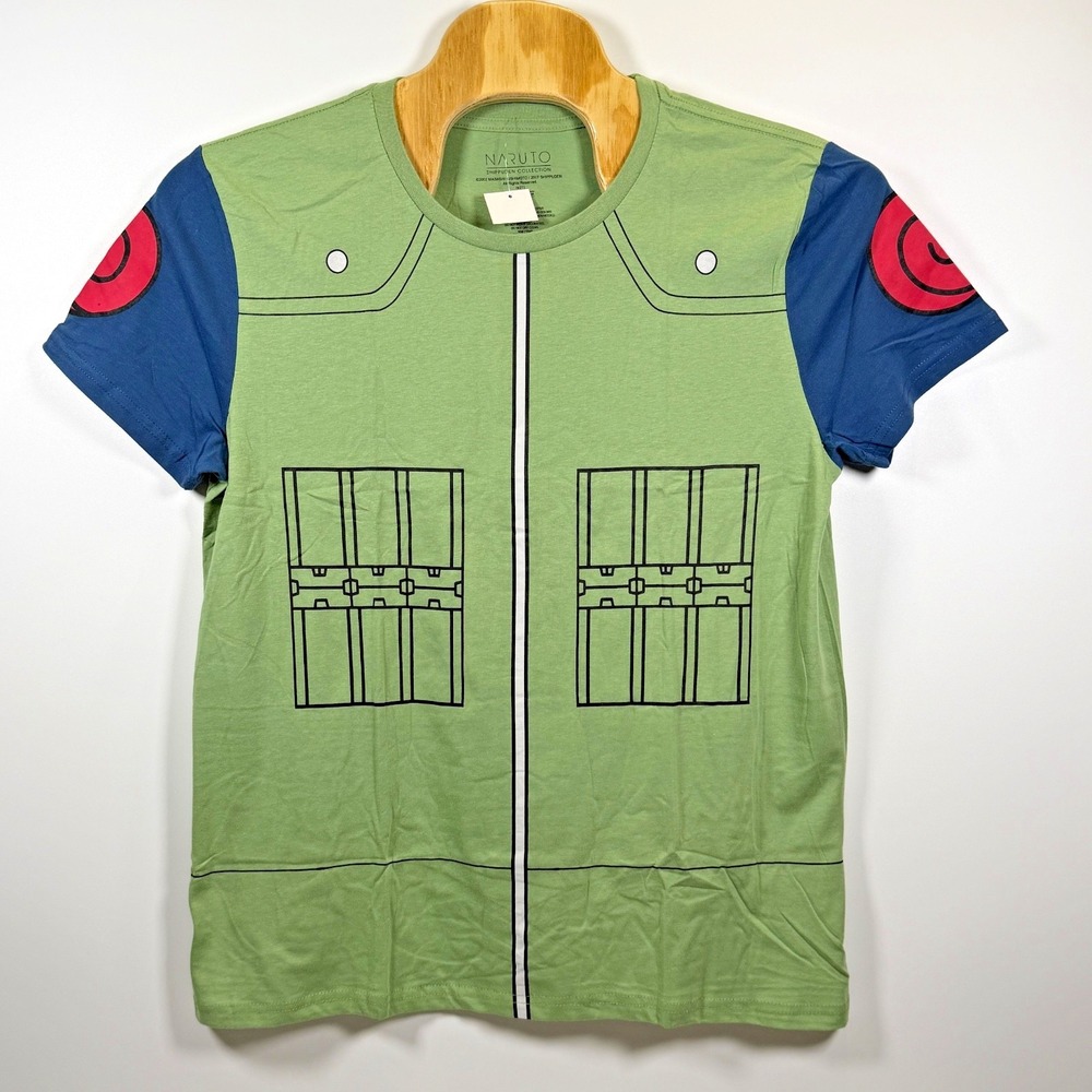 NWT Anime Naruto Shippuden Collection Green Graphic T-Shirt Mens X-Large Cosplay